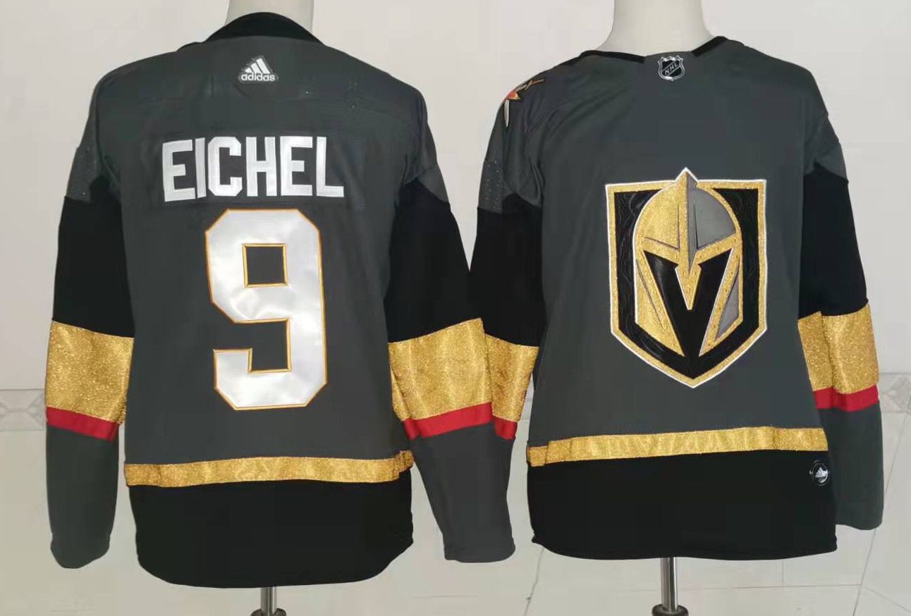 Men Vegas Golden Knights #9 Elchel Grey Authentic Stitched 2022 Adidas NHL Jersey